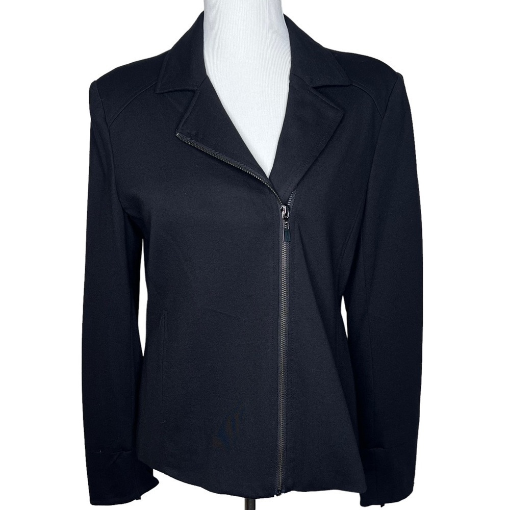 Grace Elements Black Zip Up Jacket Size 10 Zip Cu… - image 1